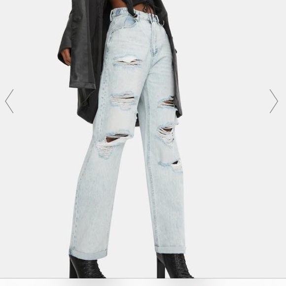 STONE RAIDER SUPER TRASH HI AND LOOSE DISTRESSED DENIM JEANS - Picture 3 of 7